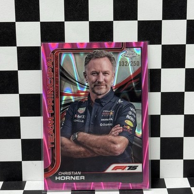 2025 Topps Chrome Formula 1 F1 Pink Ray Wave #192 Christian Horner /250
