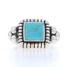 Sterling Silver Howlite Solitaire Ring - 925 Treated