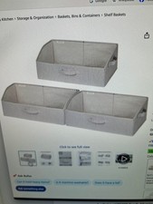 NEW IN PACKAGE StorageWorks Collapsible Fabric Storage Bins, Set of 3