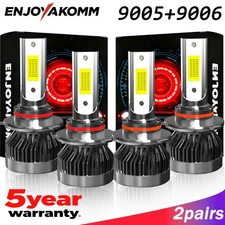 9005+9006 LED Combo COB LED Headlight Kit 360000LM Light Bulbs Hi/Low Beam 6000K