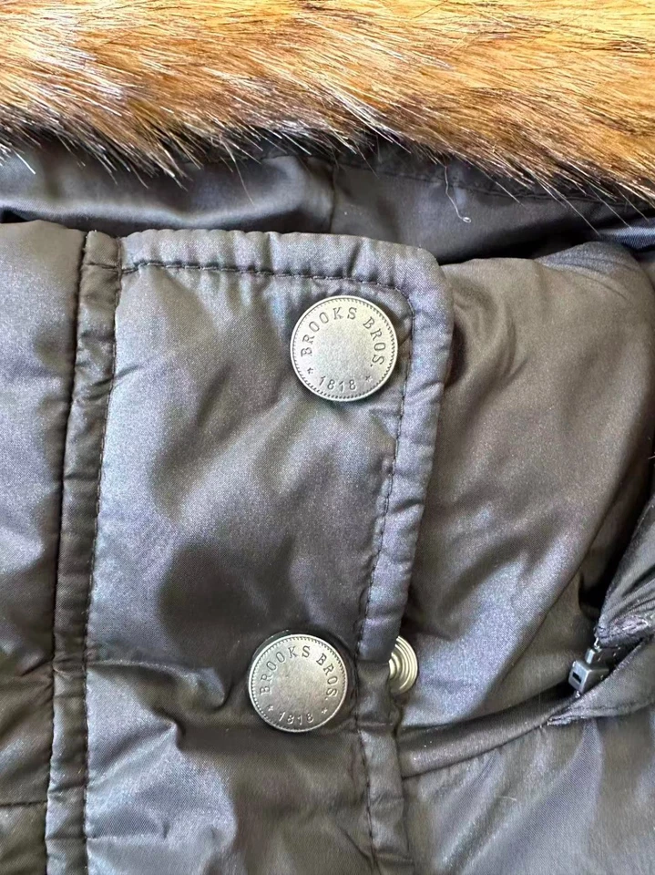 Womens Brooks brothers winter parka down coat /With Detachable Hood /Black - Image 4 of 4