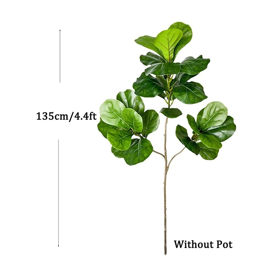 70-105cm Large Artificial Ficus Tree Fake Rubber Plants Branch Plastic Fiddle - Image 4 of 4