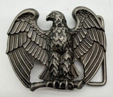 Vintage Belt Buckle Avon Eagle Wings Bird Metal Silver Tone