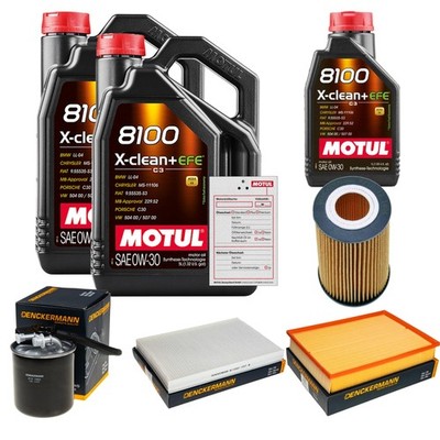 DENCKERMANN Inspektionspaket 11L MOTUL 8100 X-CLEAN 0W-30 für Mercedes-Benz