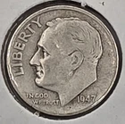 1947S Roosevelt Dime《SILVER》79 yrs old!!!