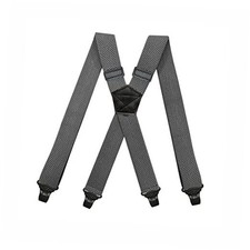 Airport Friendly Suspenders,NO buzz Plastic 4 Clips 1.5 inch Medium Darkgray