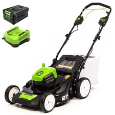 Greenworks 80V 21" Self-Propelled Lawn Mower with 4Ah Battery and Rapid Charger