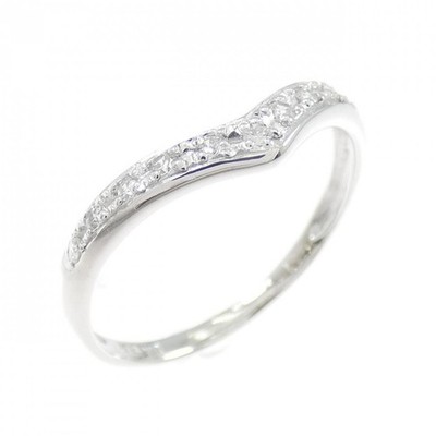 Authentic K18WG Diamond Ring 0.12CT #260-007-355-8194