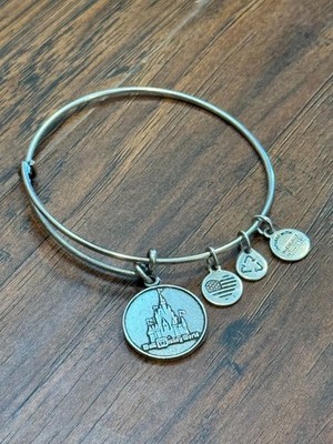 Alex & Ani Walt Disney World Cinderella Castle 4 Charm Bracelet Silver RETIRED