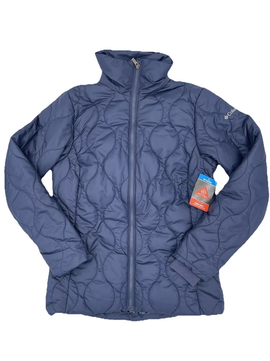 Columbia Omni Heat Frosty Heights Navy Blue Jacket Quilted Women's