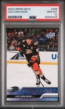 2023-24 Upper Deck Series 2 LEO CARLSSON #468 Young Guns Rookie RC PSA 10 DUCKS