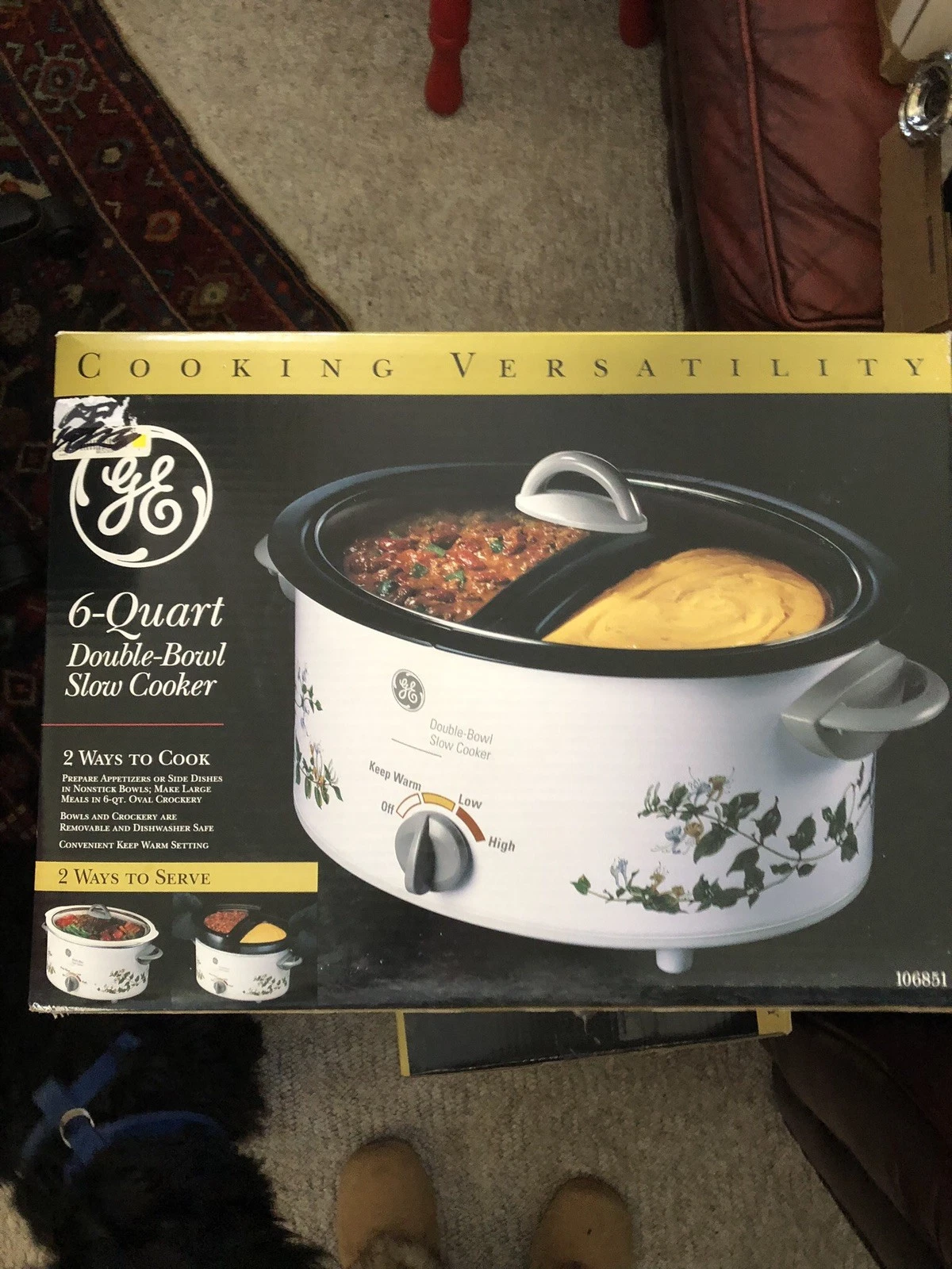 G.E 6 Quart Double Bowl Slow Cooker 106851
Opens in a new window or tab