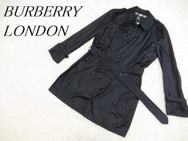 Burberry London Trench Coat Black Nylon With Nova Check Pattern Size L For Men thumbnail 13