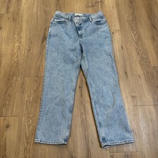 Abercrombie Fitch 90s Straight Ultra High Rise Light Wash Jeans Size 12 Short