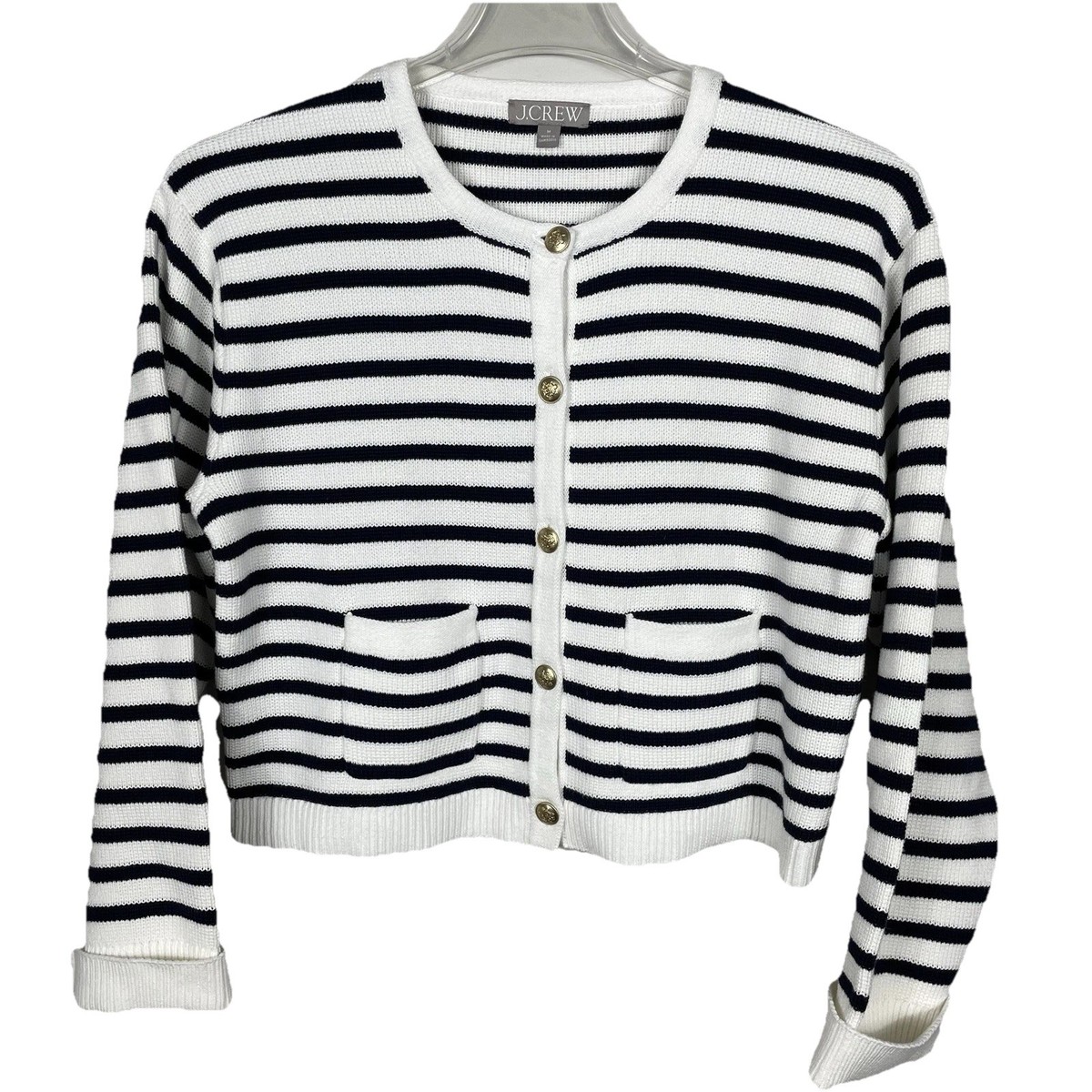 Emilie Sweater Lady Jacket Women’s M Navy White Stripe Classic  Nautical