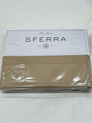 SFERRA MATTEO 4 PIECE KING SHEET SET SATEEN OAT MADE IN ITALY