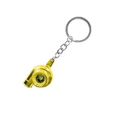 Car Turbo Keychain, Creative Charming Polished Turbocharger Key Small-golden