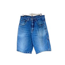 Vintage 90s Custom Reworked Denim Carpenter Shorts Men's Size 34 Nike Air Patch