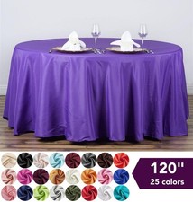 6 pcs 120" Round Polyester Tablecloths Wedding Linens Decoration Supplies