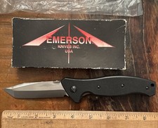 1990s Emerson Specwar Knives NASA Satin Plain Tanto Black G10 Boxed