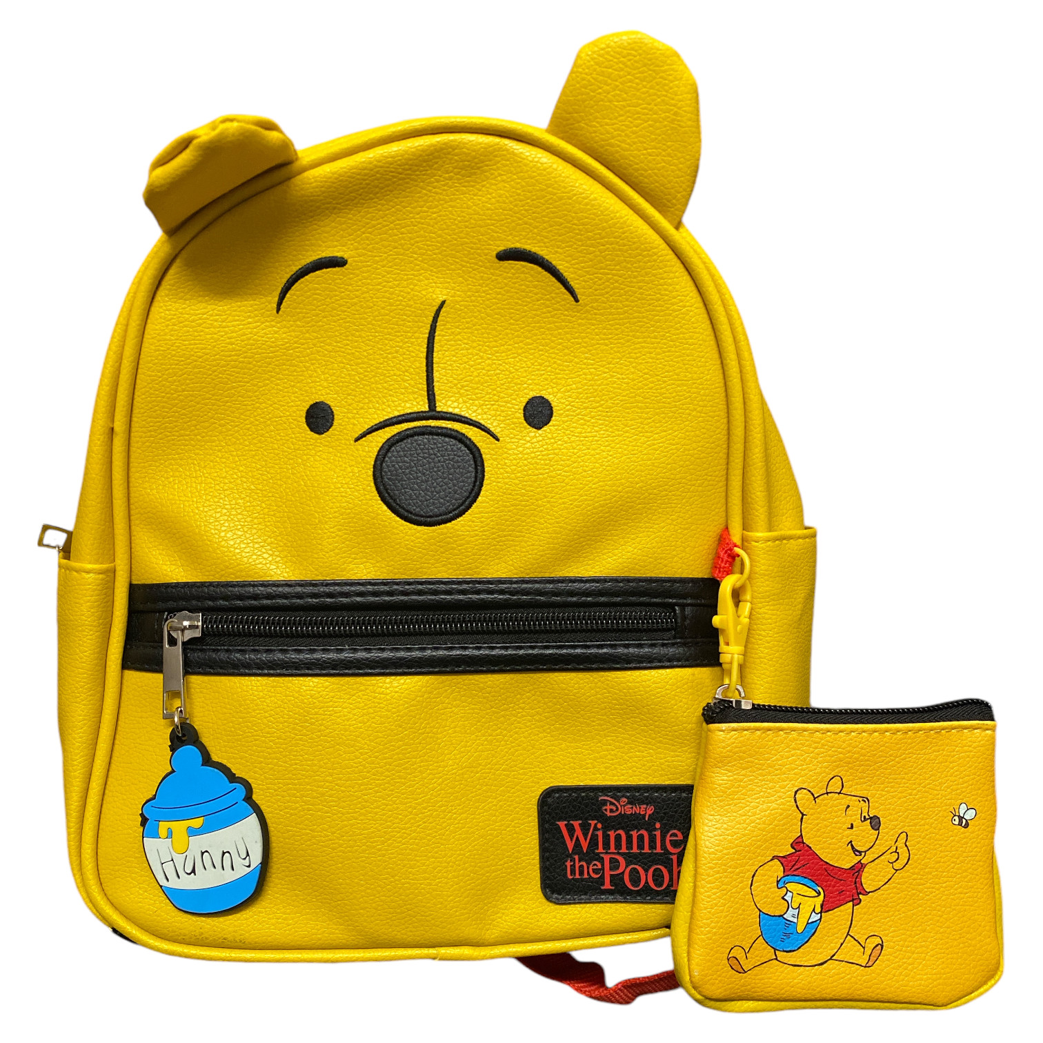 Мини-рюкзак с изображением Винни-Пуха, портмоне в тон и регулируемыми лямками