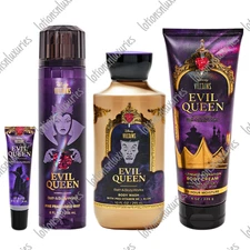 Bath & Body Works EVIL QUEEN Mist, Body Cream Lotion, Wash, Lip Gloss - Set of 4