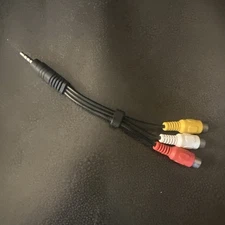 3.5mm Aux Male to 3-RCA Female AV Component Adapter Cable audio video 6" Cord