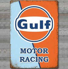 Gulf Motor Racing 8 x 12 Vintage Novelty Metal Sign Made In USA