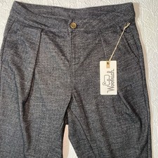 NWT Vtg 1980s Woolrich Herringbone Wool Knit Pleated Trousers Women Sz 6 Grey