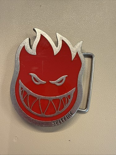 RARE Ride The Fire Spitfire Flame Bighead Red Skateboard Belt Buckle Only