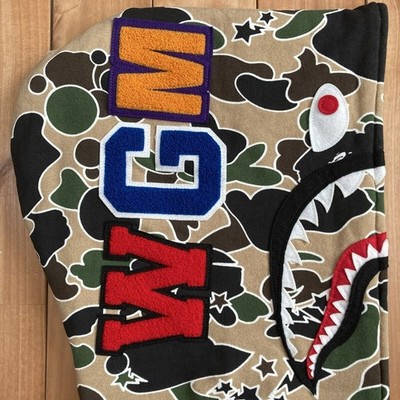 BAPE Sta camo Shark Full Zip Hoodie a bathing ape star Size M | eBay