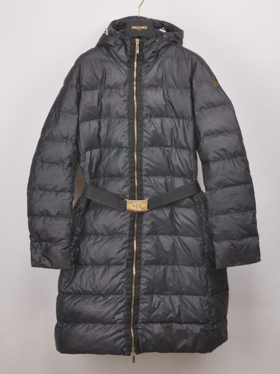 Moncler Nantes long down parka coat size 4 BLACK | eBay