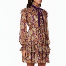 Zimmermann Ladybeetle Dress Size 1 / 10 AU / 6 US Mini Ruffle Paisley Lurex