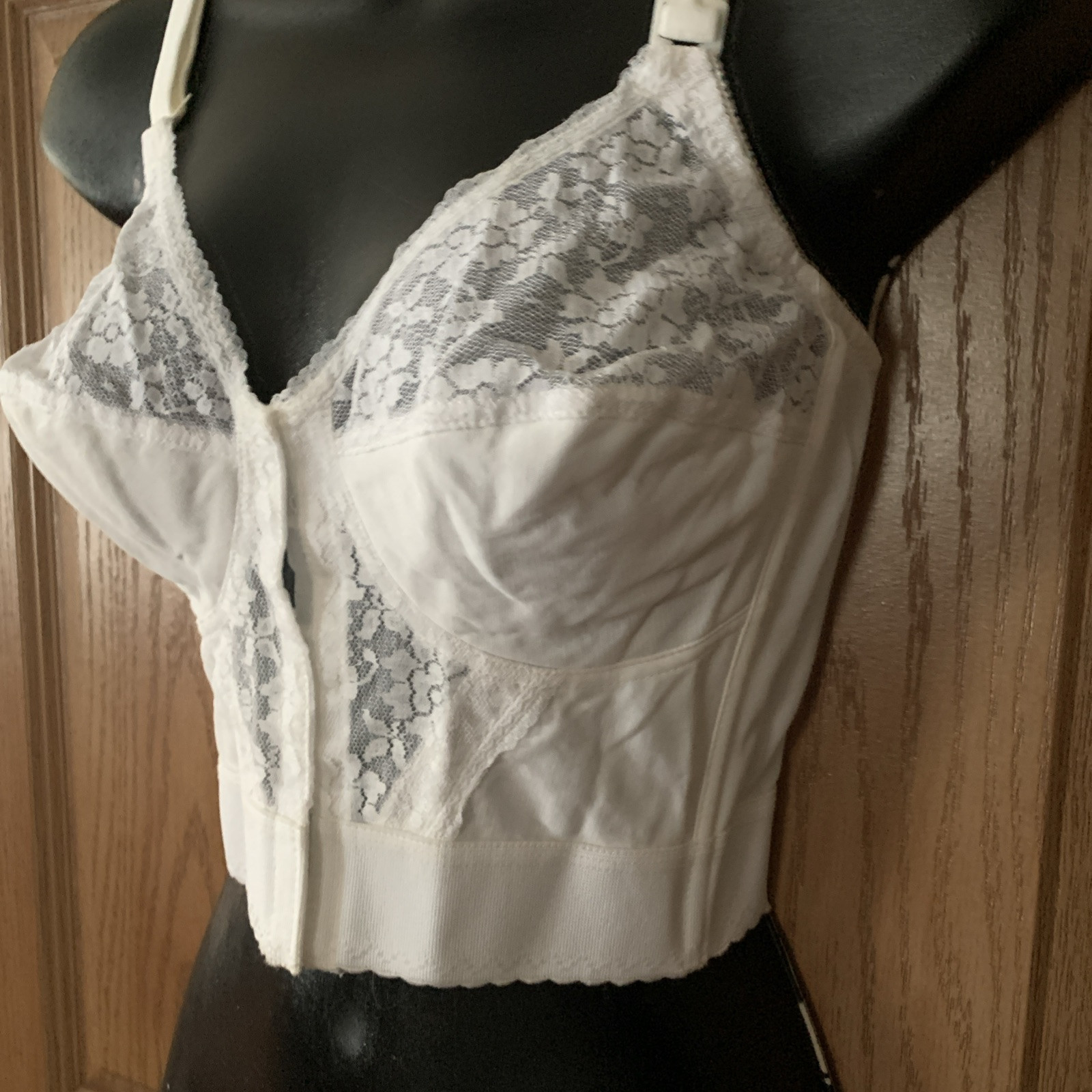 UNDERSCORE 1970's LACY front close bustier boned … - image 3