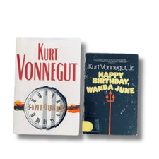 Kurt Vonnegut 2-Book Lot | Timequake  HC & Vtg. Happy Birthday Wanda June PB
