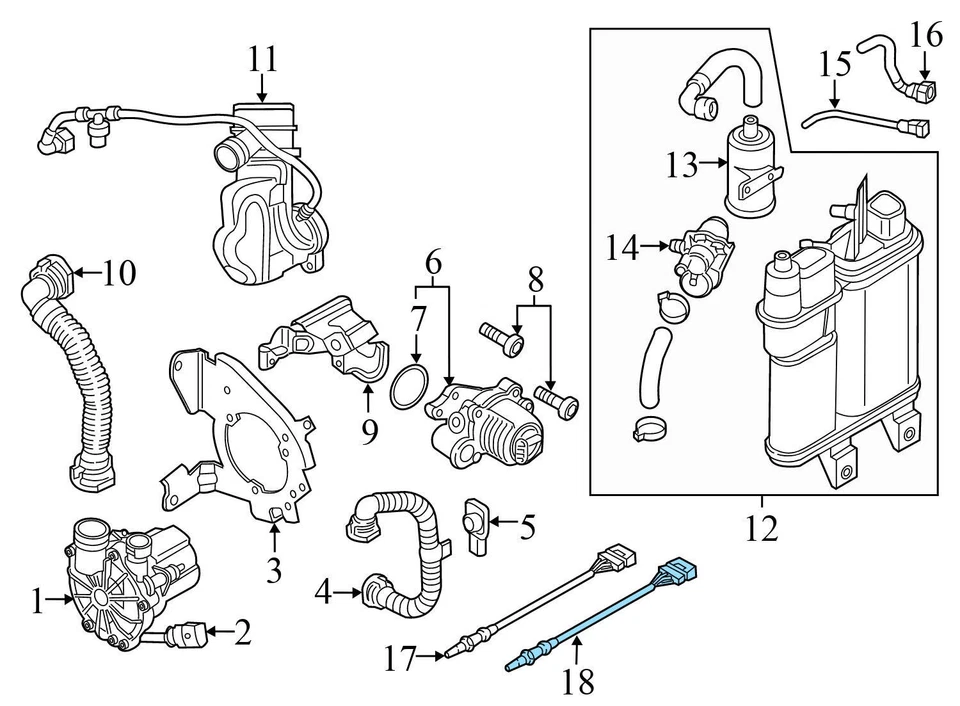 2016-2017 AUDI A3 SPORTBACK E-TRON 1.4L - O2 / Sensor de oxigênio (post CAT) - Imagem 3 de 4
