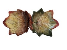 Fitz And Floyd Tuscan Villa Maple Leaf Tidbit Trinket Dish