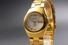 [Near MINT] Orient three Stars Gold EMBE-A0 White Dial Men's AT Watch From JAPAN
