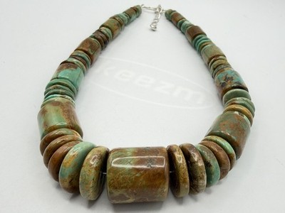 Jay King DTR Sterling Silver Turquoise Disc Necklace 161 GRAMS Statement Womens