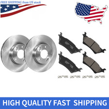 13.7'' 348mm Rear Disc Rotors Ceramic Brake Pads for 2012-2020 Ford F-150 6 Lug