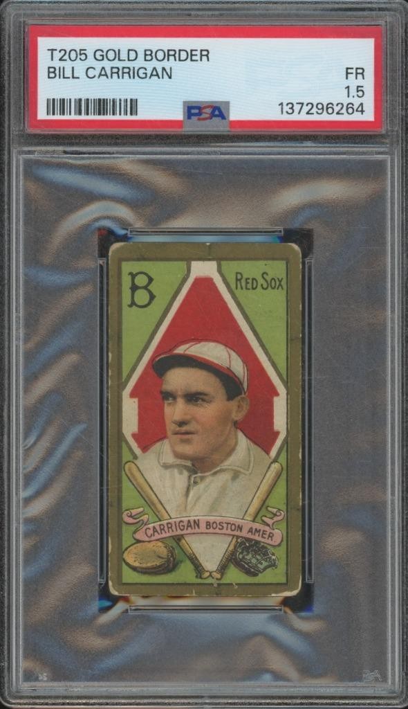 1911 T205 Gold Border BILL CARRIGAN Piedmont Back 400 PSA 1.5 Vintage MLB BIN25