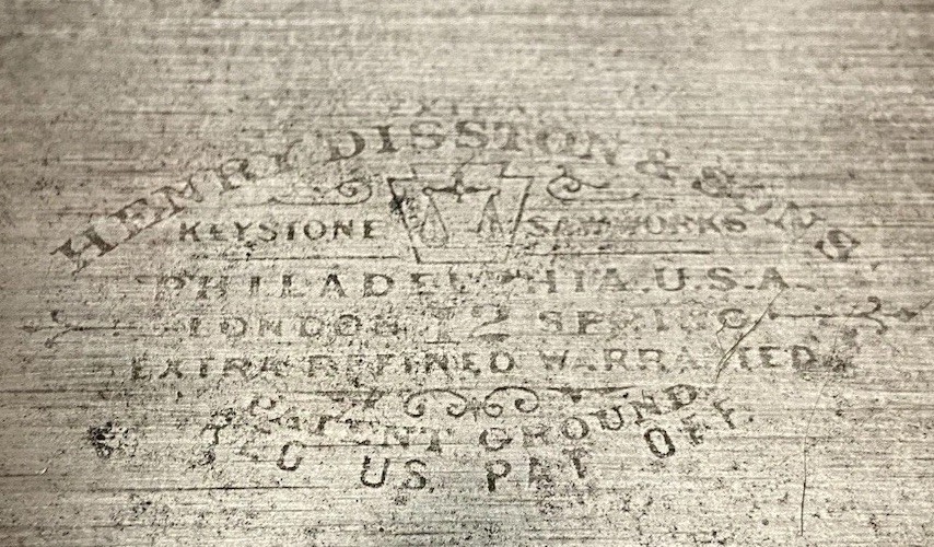 Antique / Collectible Disston No. 12 Handsaw with a blade of London Spring Steel