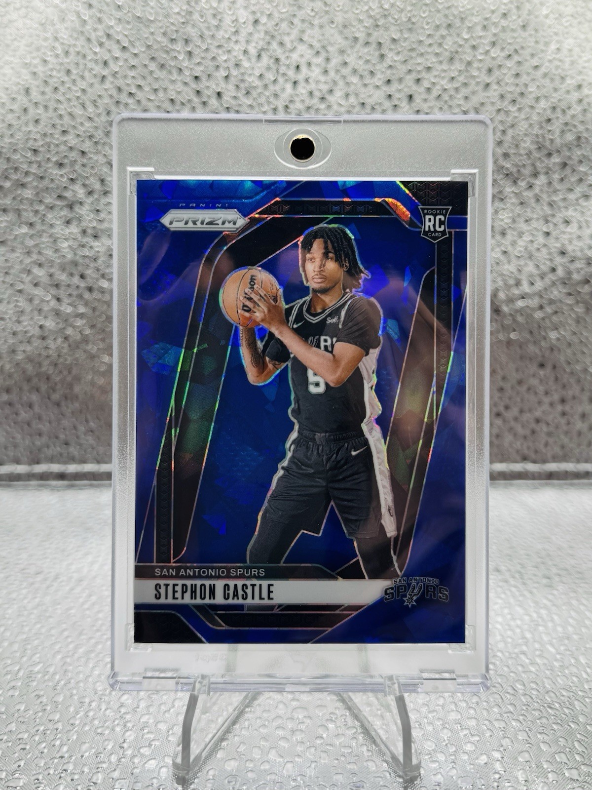 2024-25 Stephon Castle Panini Prizm Blue Cracked Ice Rookie 100/125 #234 RC