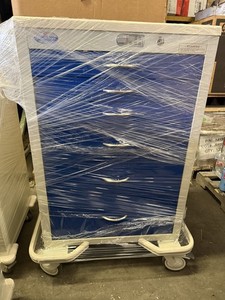 ARMSTRONG MEDICAL PROCEDURE CART, 6 DRAWERS - BLUE - Scratch & Dent