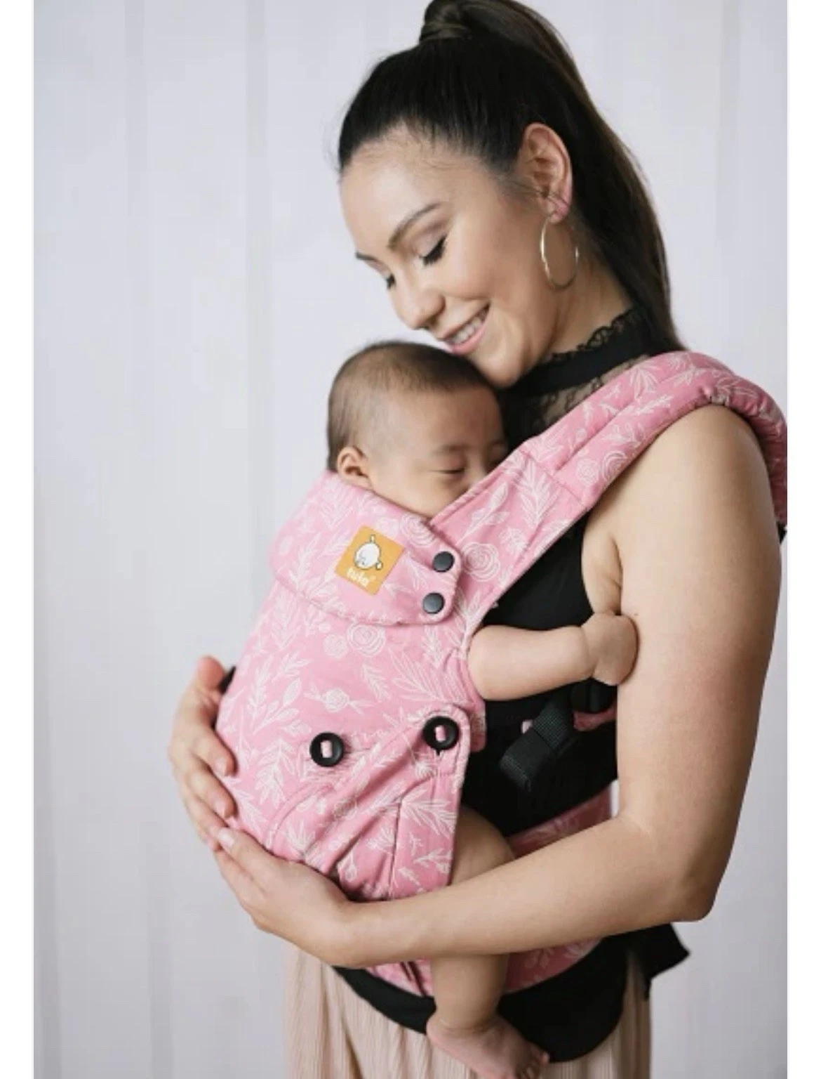 Tula Floral Cotton Baby Carrier Adjustable Buckle Beige Pink HTF Bloom Explore