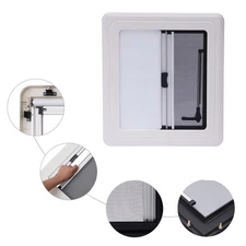 RV Caravan Hinged Push Out Window Hatch Vent Skylight 450*500mm w/Blind + Screen