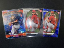 2025 Panini Prizm - Rhett Lowder (RC) Lot Of 3 - Fireworks, Blue Ice,& Base.