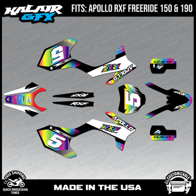Graphics Kit for Apollo RXF Freeride 150 190 Turbo Series - Rainbow