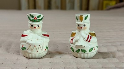 Lenox salt & pepper shaker toy soldiers drum & trumpet MAX2768