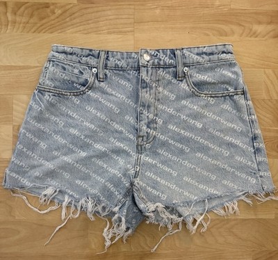 Alexander Wang Women's  Bite High-Rise Frayed Denim Shorts, Size 29